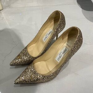 Jimmy Choo Glitter Pumps - Gold